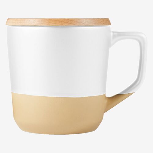 16.5oz Boston Ceramic Mug With Wood Lid Thumbnail