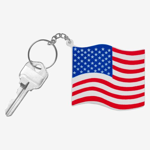 Patriotic American Flag Shape Stress Ball Keychain Thumbnail