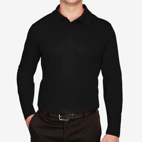 CrownLux Performance® Plaited Long Sleeve Polo Thumbnail