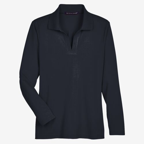 Women's CrownLux Performance® Plaited Long Sleeve Polo Thumbnail