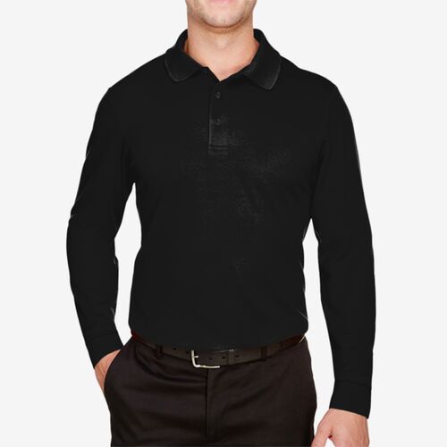 CrownLux Performance® Tall Plaited Long Sleeve Polo Thumbnail